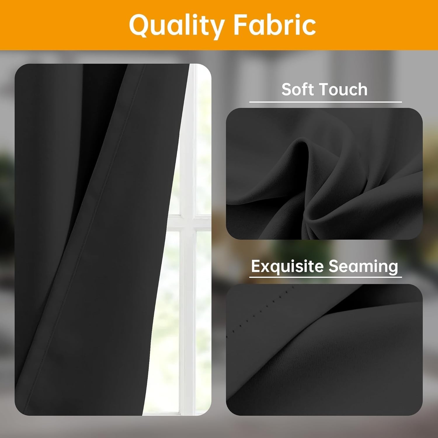 Blackout Room Divider Curtains Floor to Ceiling Privacy Curtain with Hook