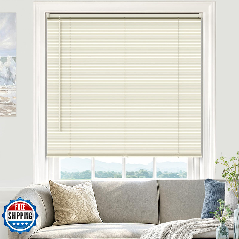 Unishades Blinds For Indoor Windows 1 Vinyl L-Shaped Slats Cordless Mini Blinds