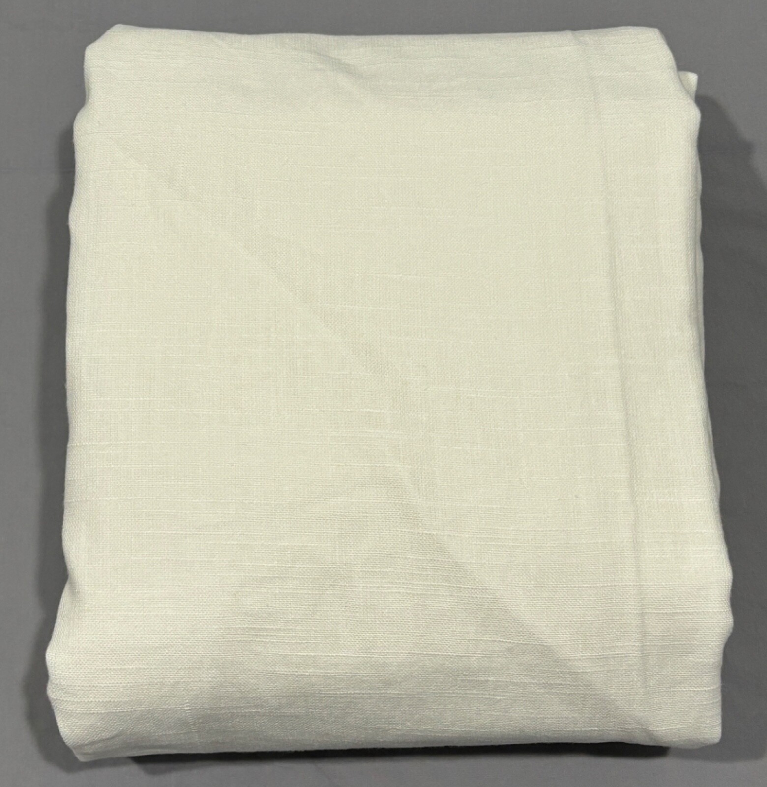 Pottery Barn White Emery Linen Double Wide Drape Curtain 100×108″