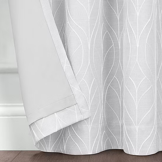 Fieldcrest Heritage Allegria Grommet Top Energy Saving Embroidered 100% Blackout