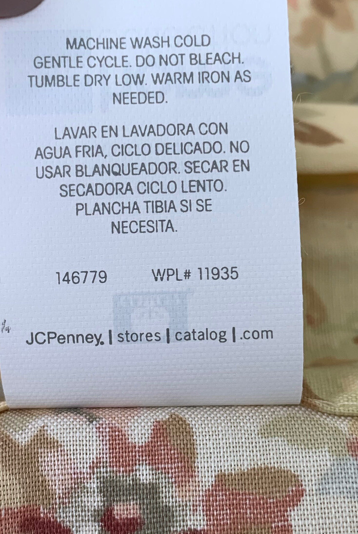 JC Penney Home Collection One Tier Curtain Pair Reese Floral Beige NIP New