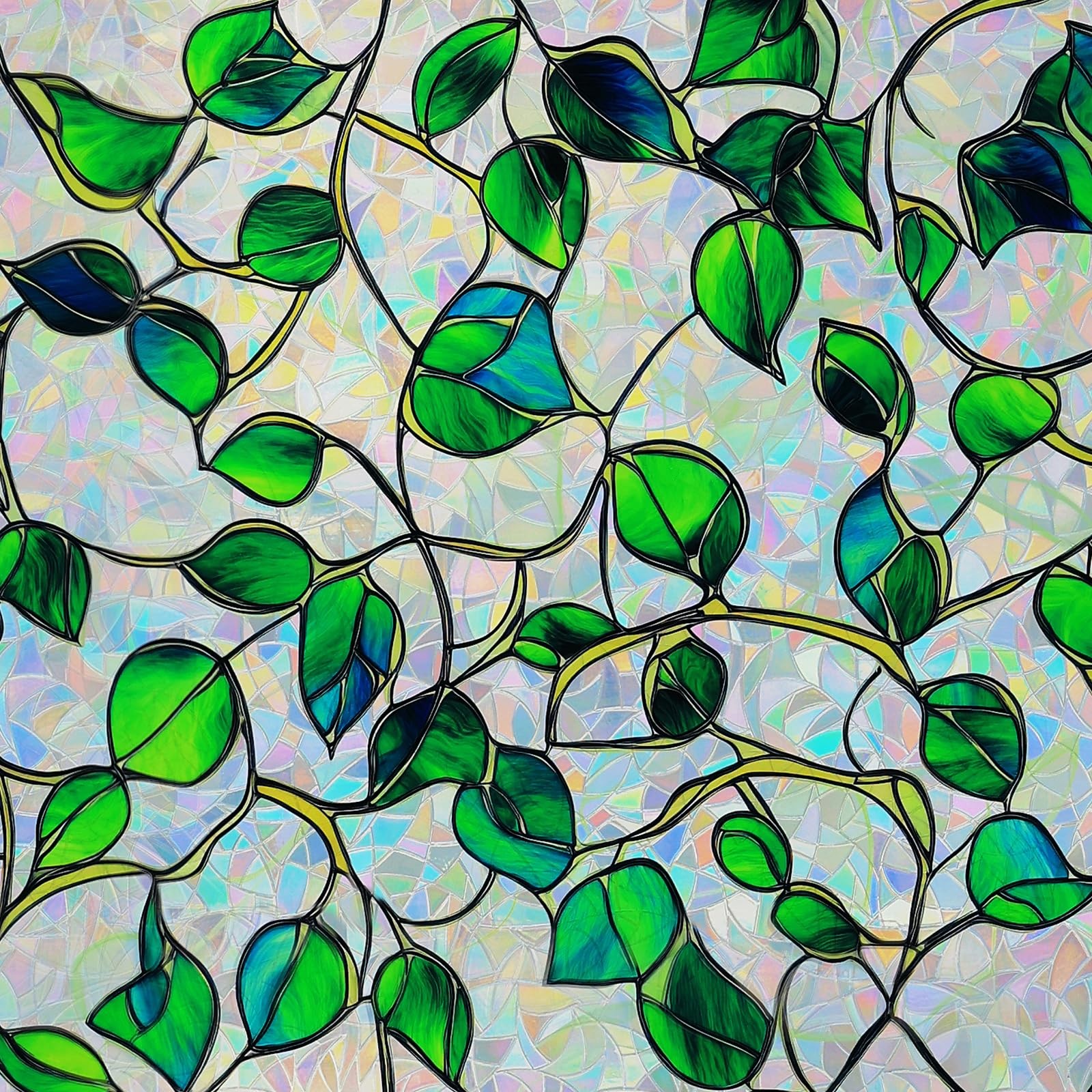 SOMWISE Rainbow Window Privacy Film,Heat Control,UV 17.5*78.5, Green&blue
