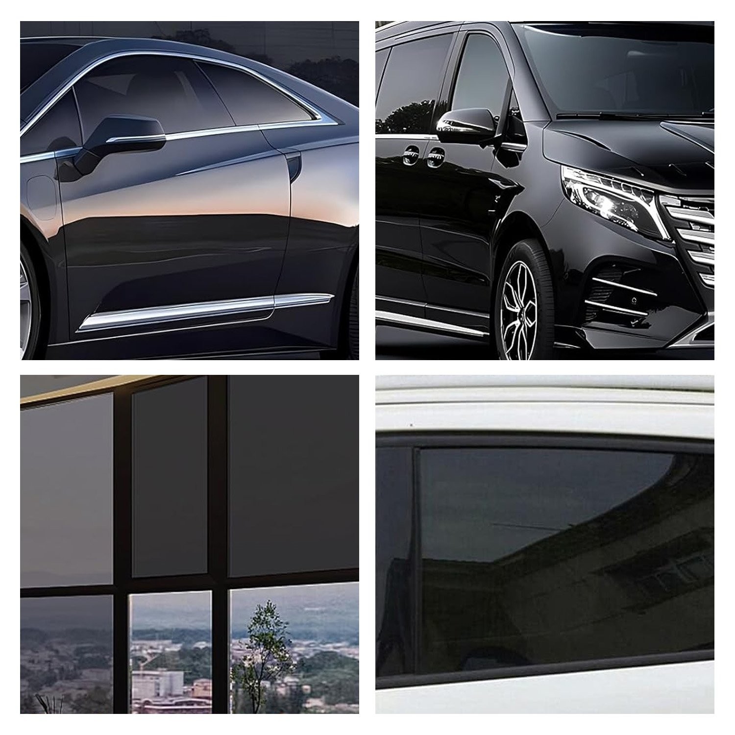Privacy Protection Black Window Film For Home Office Slide Door Optional Sizes