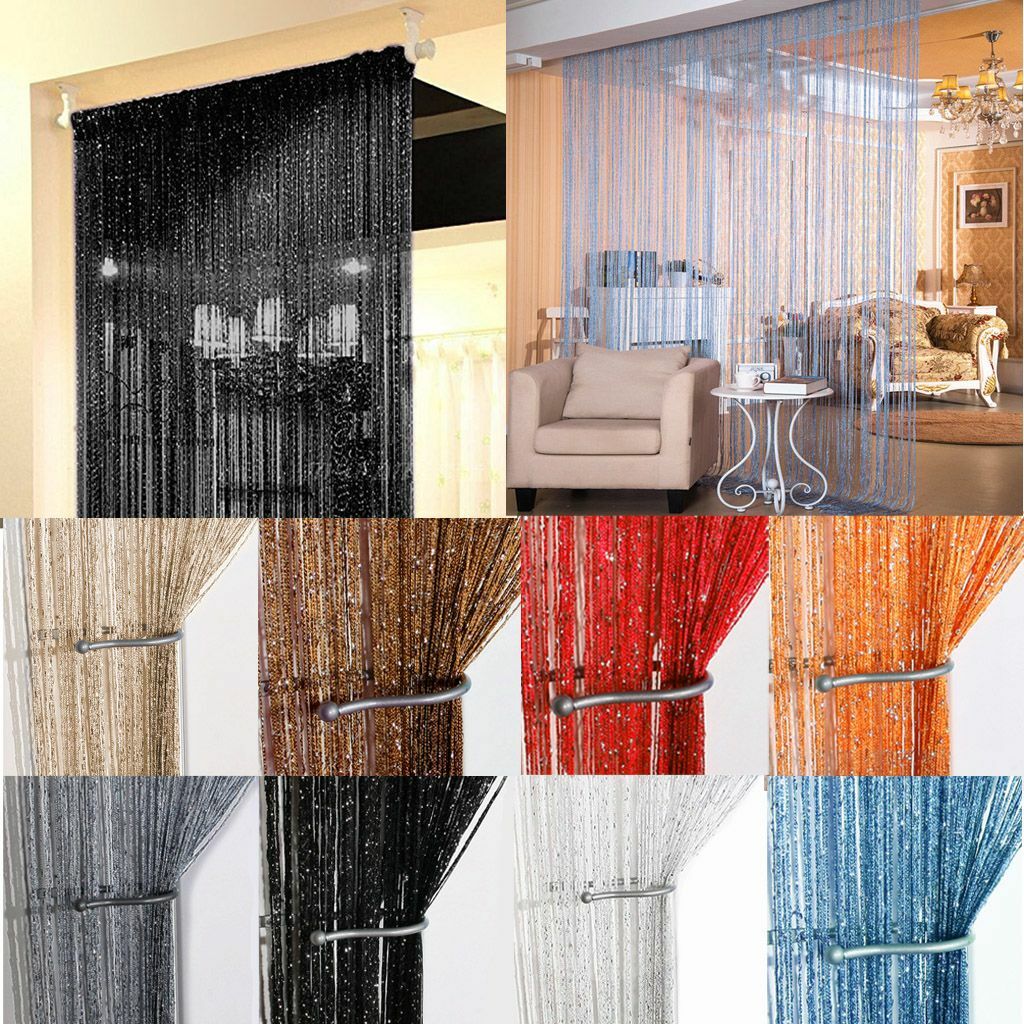 1/2PCS String Door Curtain Beads Room Divider Fringe Beaded Tassel Crystal Panel