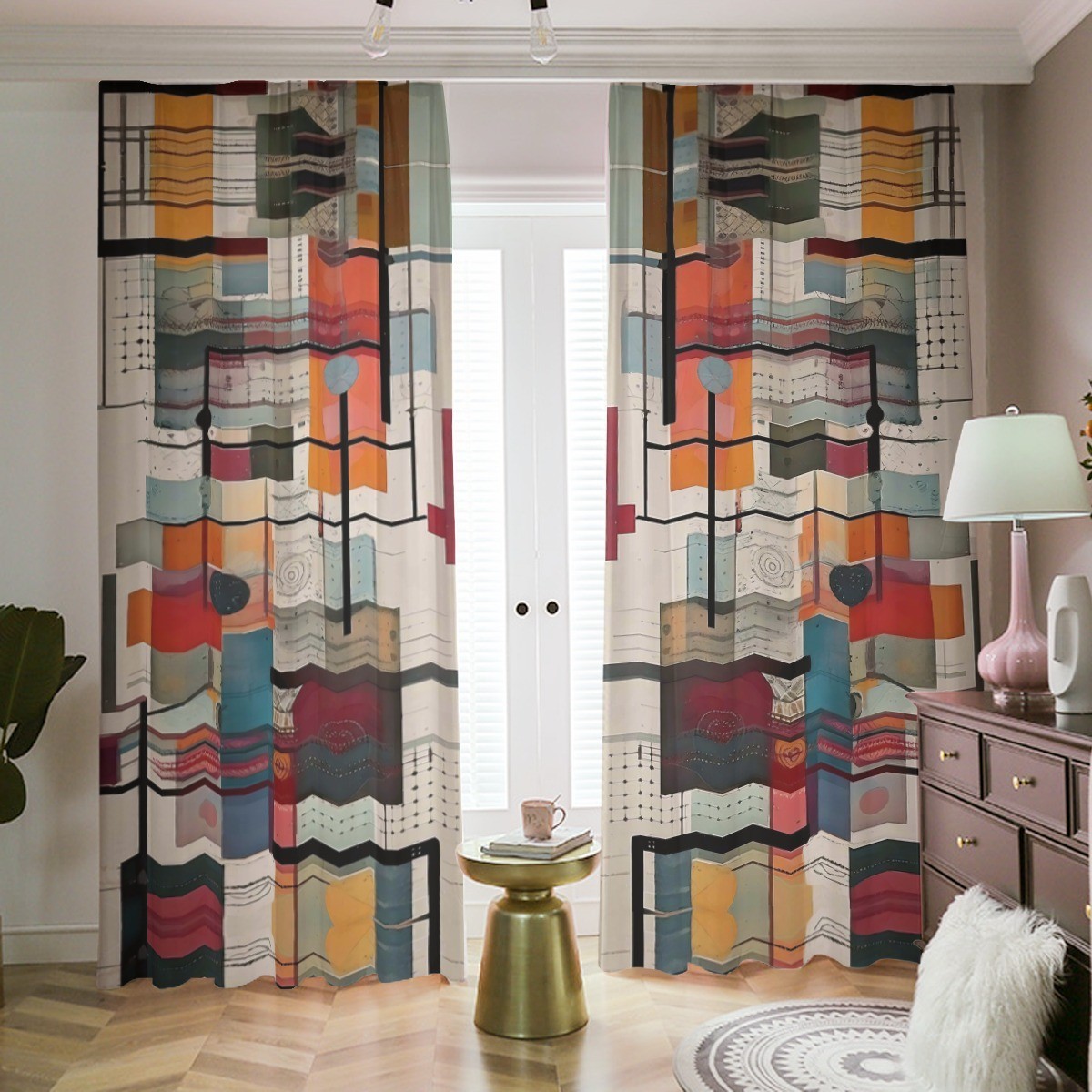 Mid Century Modern Blackout Curtains Drapes Shades Rod Pocket Modernist Design