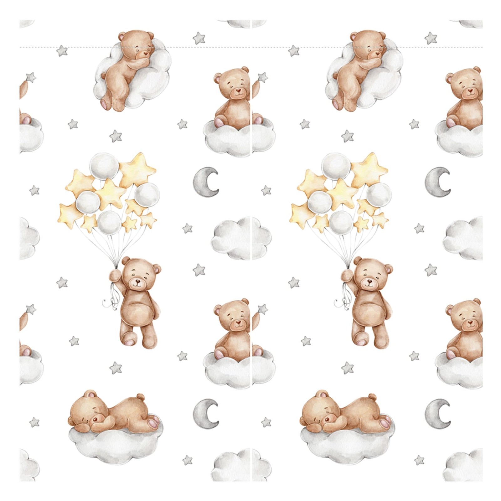 Bear Themed Curtains for Kids Boys Girls Kawaii Sleeping Bears Cloud Balloon …