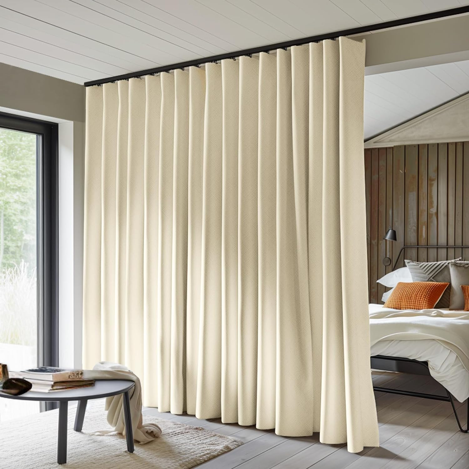 MaKefeile Room Divider Curtains Total Blackout Privacy Curtain Panel Room Therma