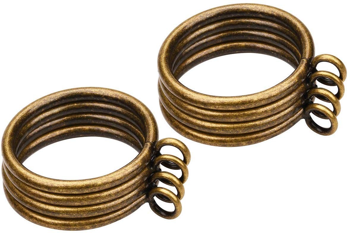 60 PCS Metal Curtain Rings Eyelet 1.49 Inch Fits 1 1/4 Inch Rod Antique Bronze