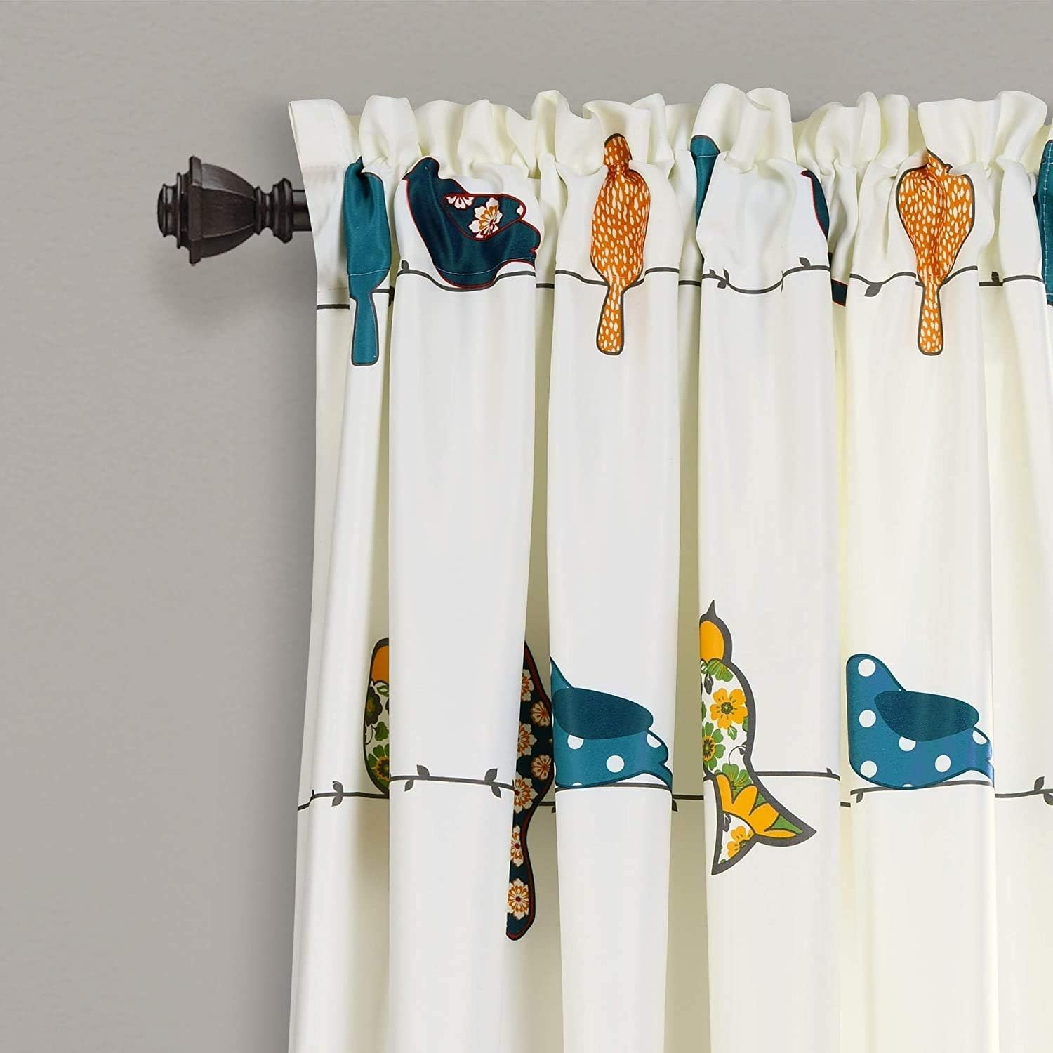 Lush Decor Rowley Birds Light Filtering 52″W x 84″L (Pack of 1), Multi Color