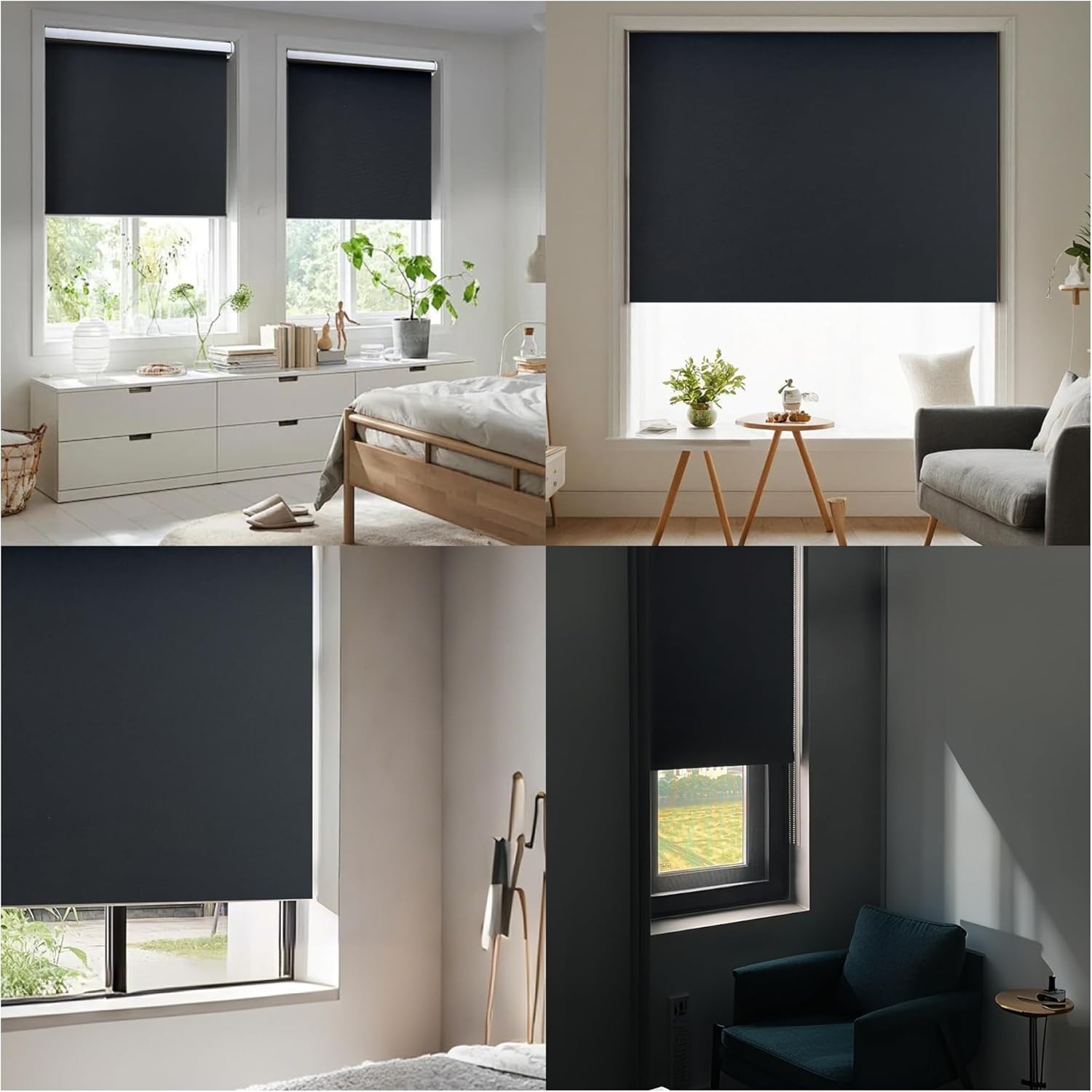 JDALL Black 31×72 Blackout Roller Blind Shade Thermal Insulation Privacy