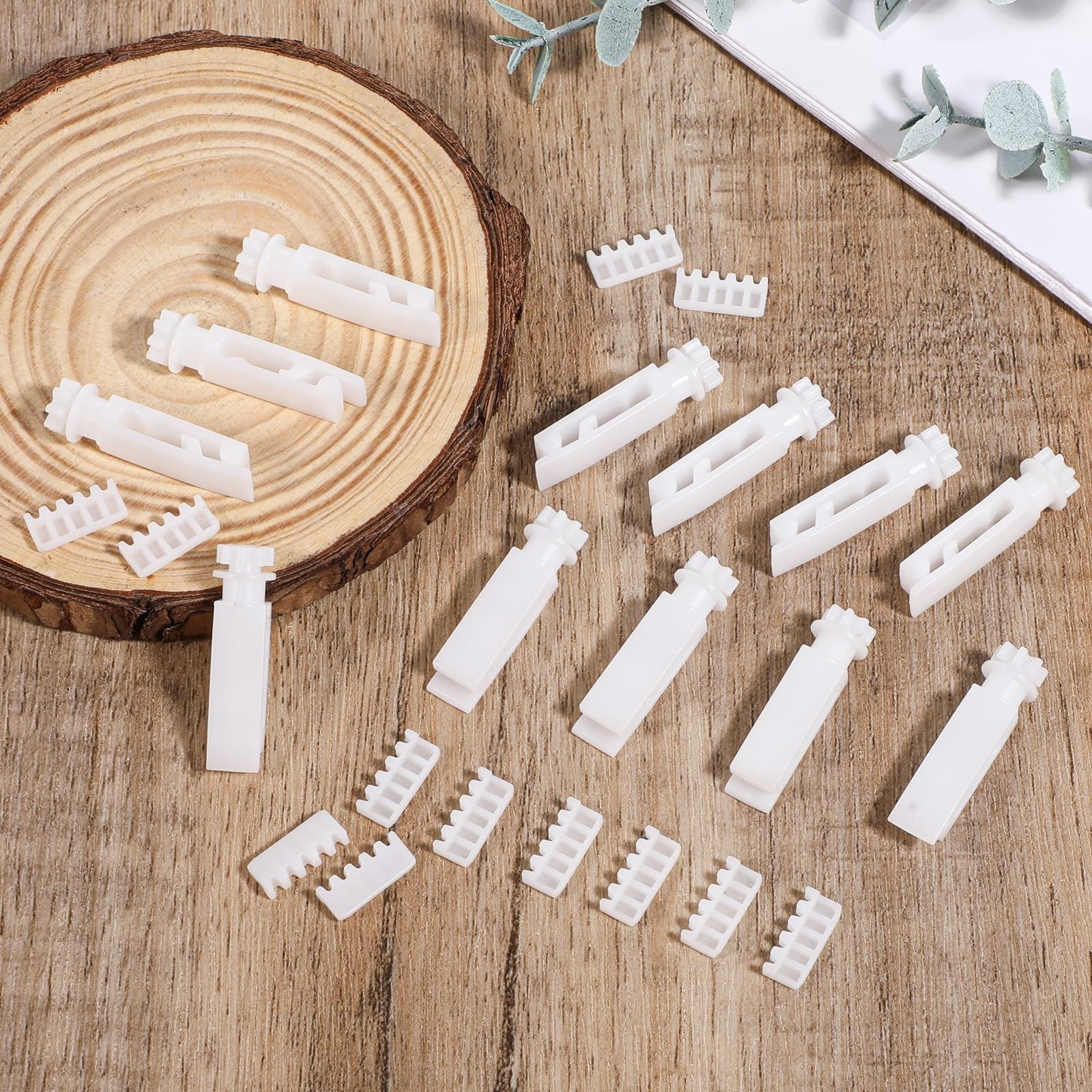 Vertical Blinds Repair Kit – 12 Sets Stem & Gear, White Replacement Parts for He