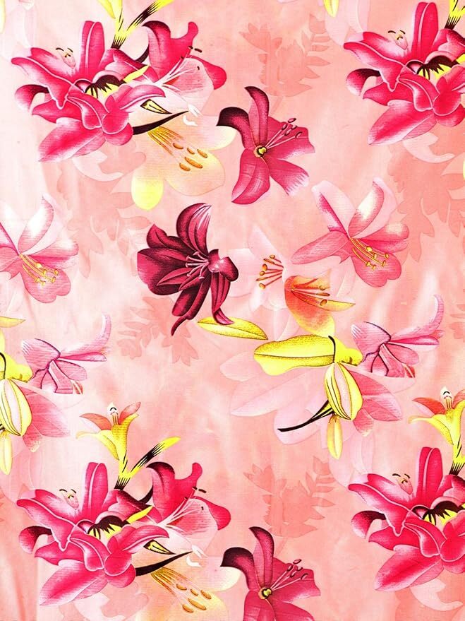2 Pieces Pink 3D Flower Eyelet Polyester Window Curtains 5 7 9 Feet