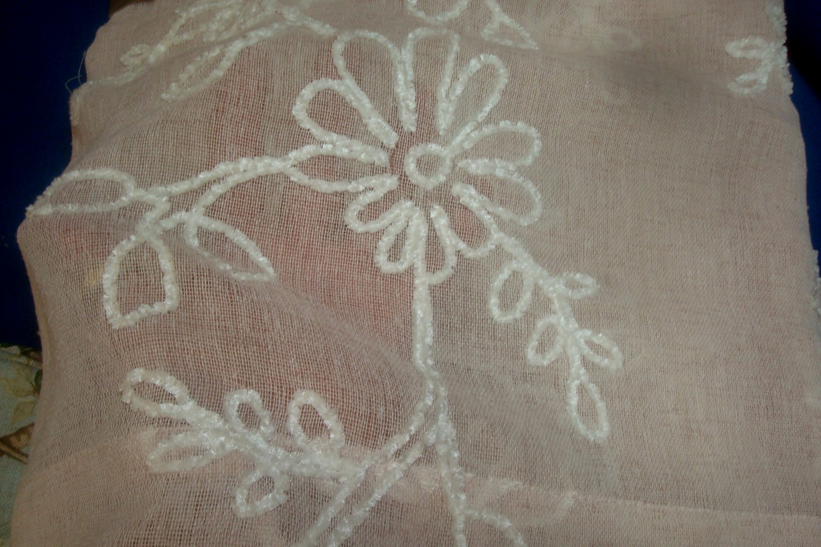 Adelet 4 pc Window Panels Curtains Chenille Embroidery Semi Sheer Pink 84″ lg