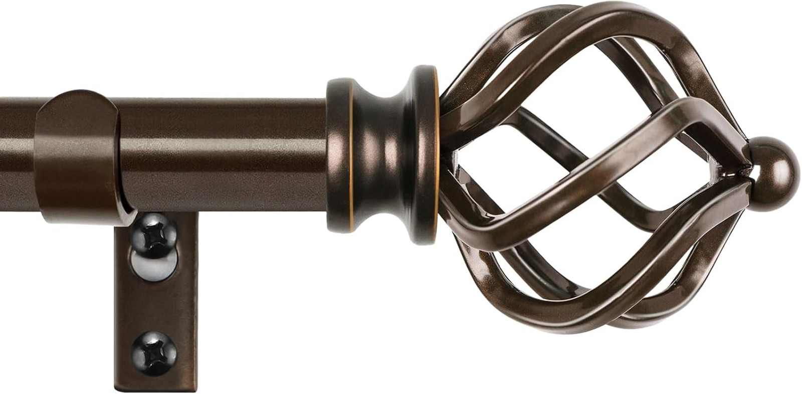 KAMANINA Bronze Curtain Rods for Windows 72 to 144 Inch, Long Curtain Rod 32 to
