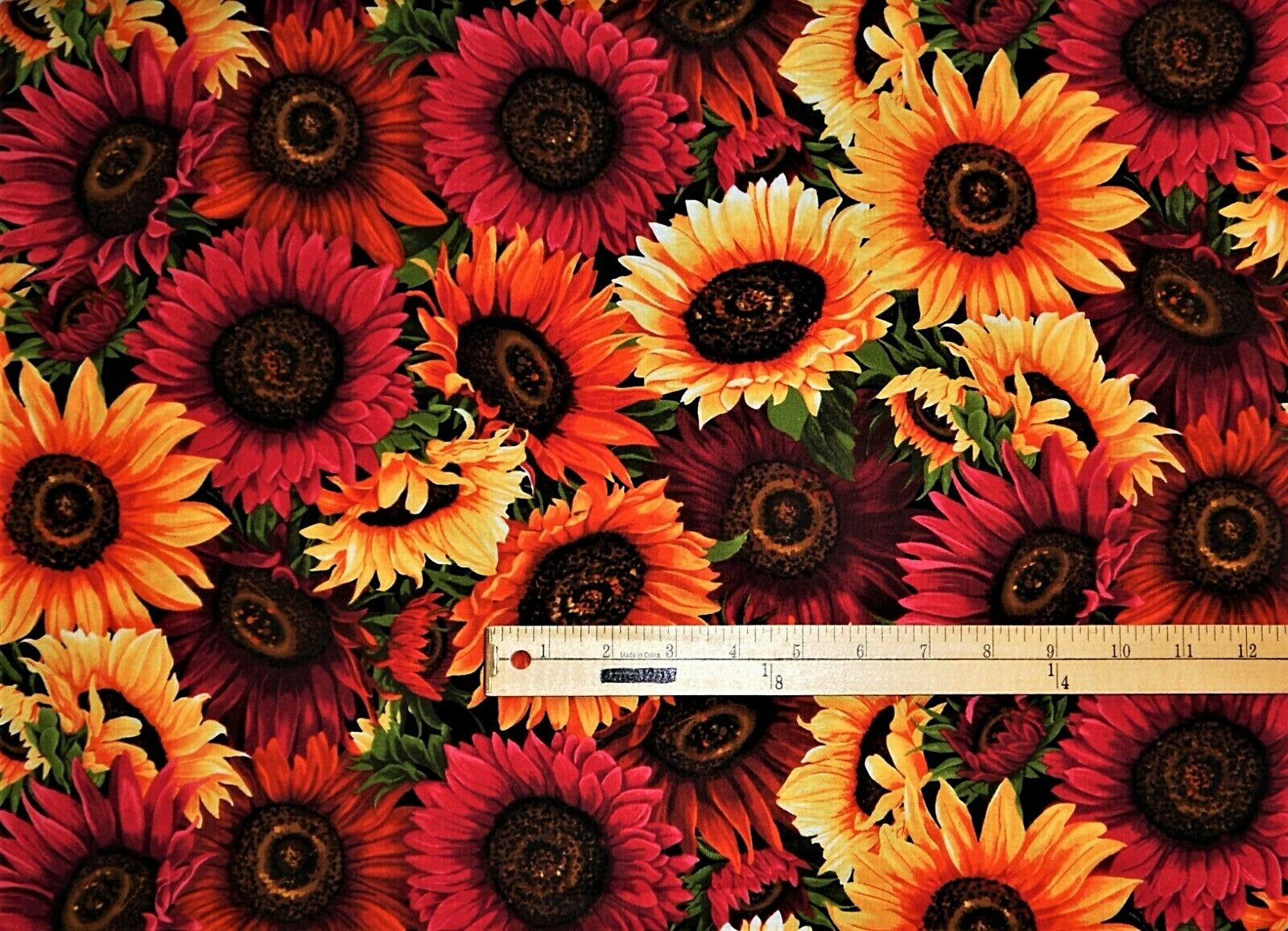 Sunflower Curtain Valance Spring Kitchen Wine Yellow Orange 42″ x 14″