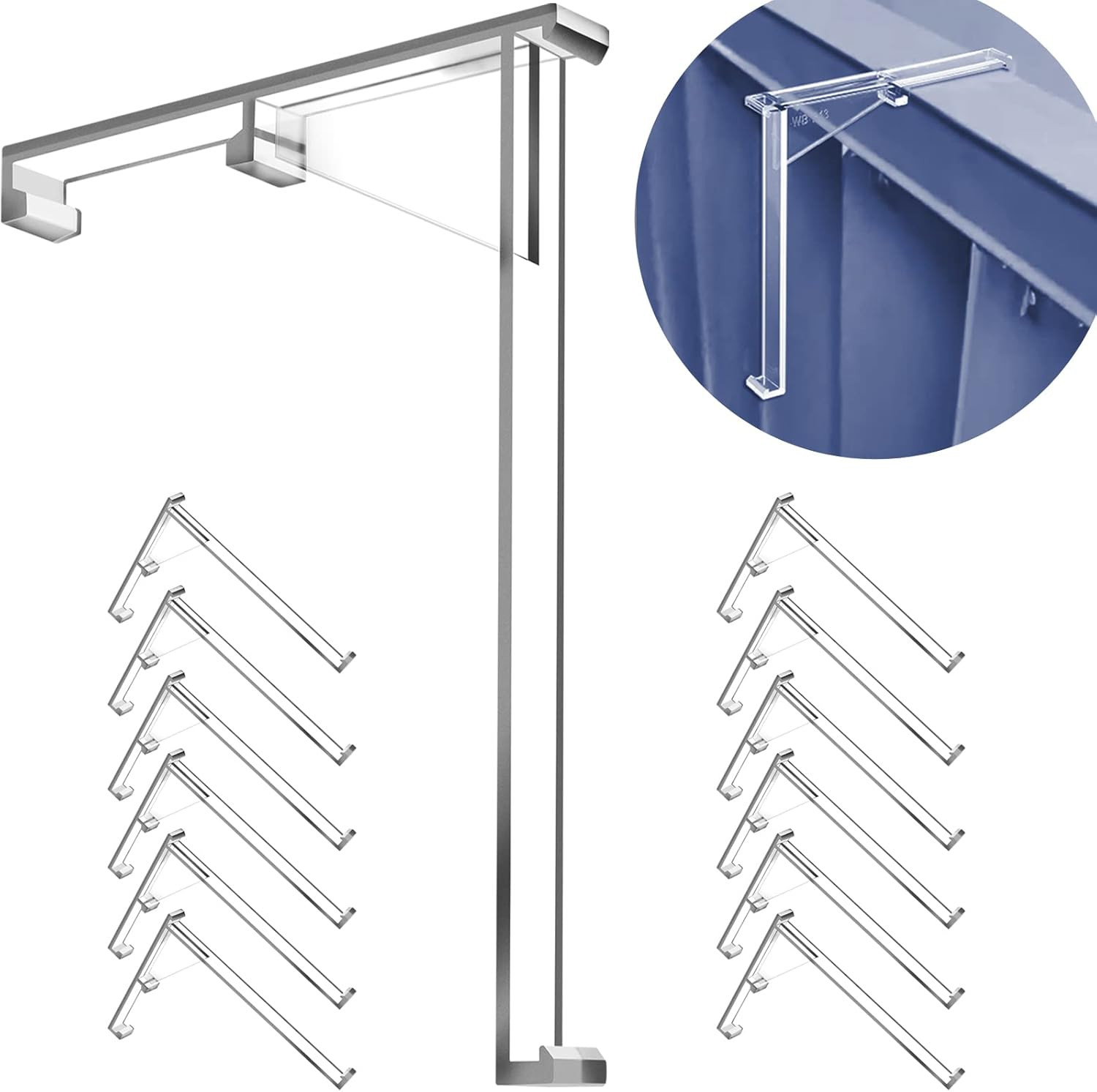 3.5 Inch Valance Clips – Clear Vertical Blind Valance Clip, Hidden Installation