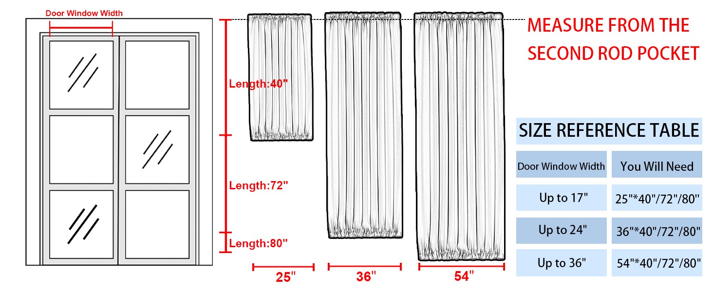 French Door Curtains – Rod Pocket Thermal Blackout Curtain for Doors with Glass