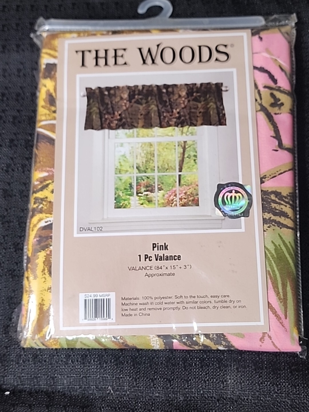 The Woods 1 Pc Pink Valance Rustic Camo Lodge Log Cabin Decor (84″x15″) (T11)