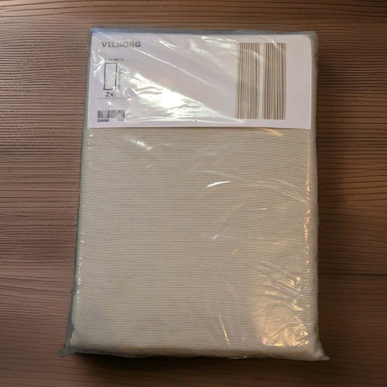 NEW IKEA VILBORG Room Darkening Curtains 2x Panels Beige 57″x98″ (145 cmx250)
