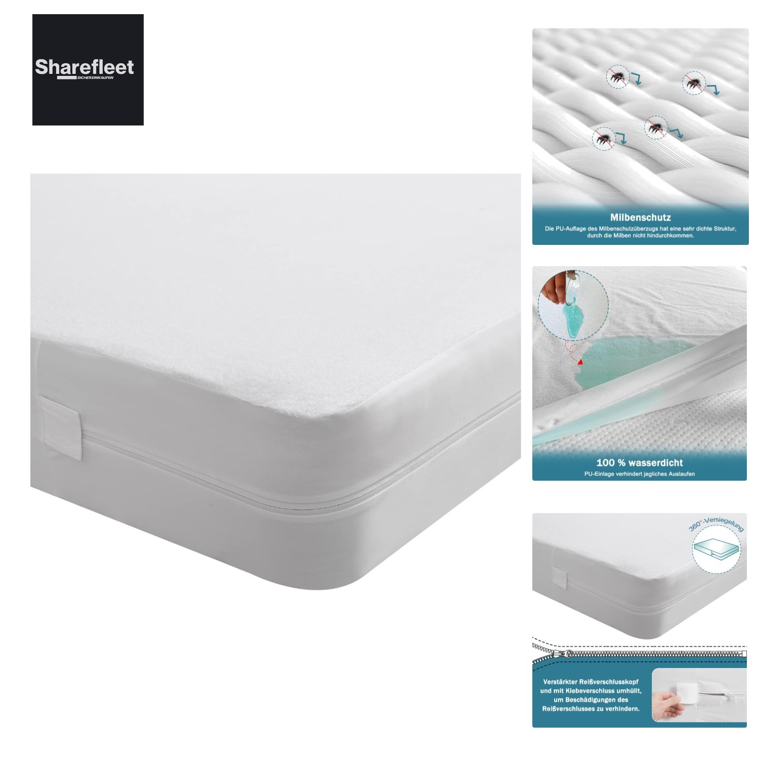 Mattress Cover 180x200x20cm Zipped Mattress Protector for Improvement…