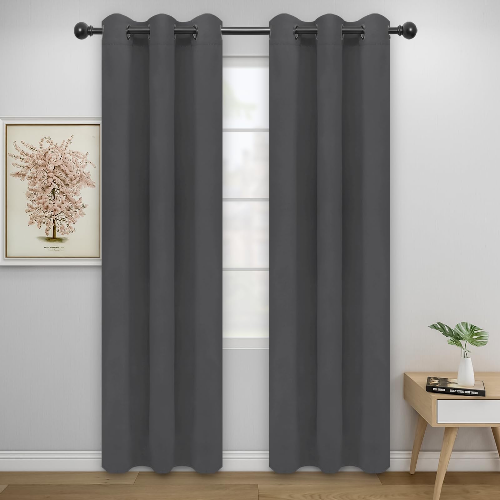 Easy-Going Blackout Curtains for Bedroom, Solid Thermal Insulated Grommet and…