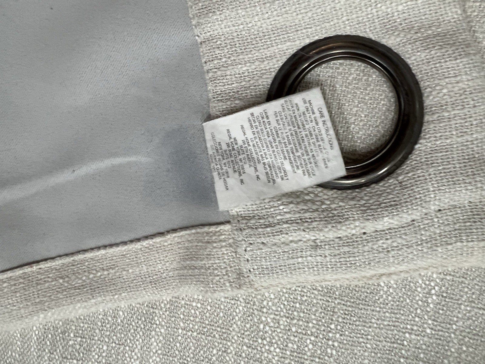 2 Curtain Panels Blackout By Tweedlik Home Grommets Off White Textured 50” x 84”