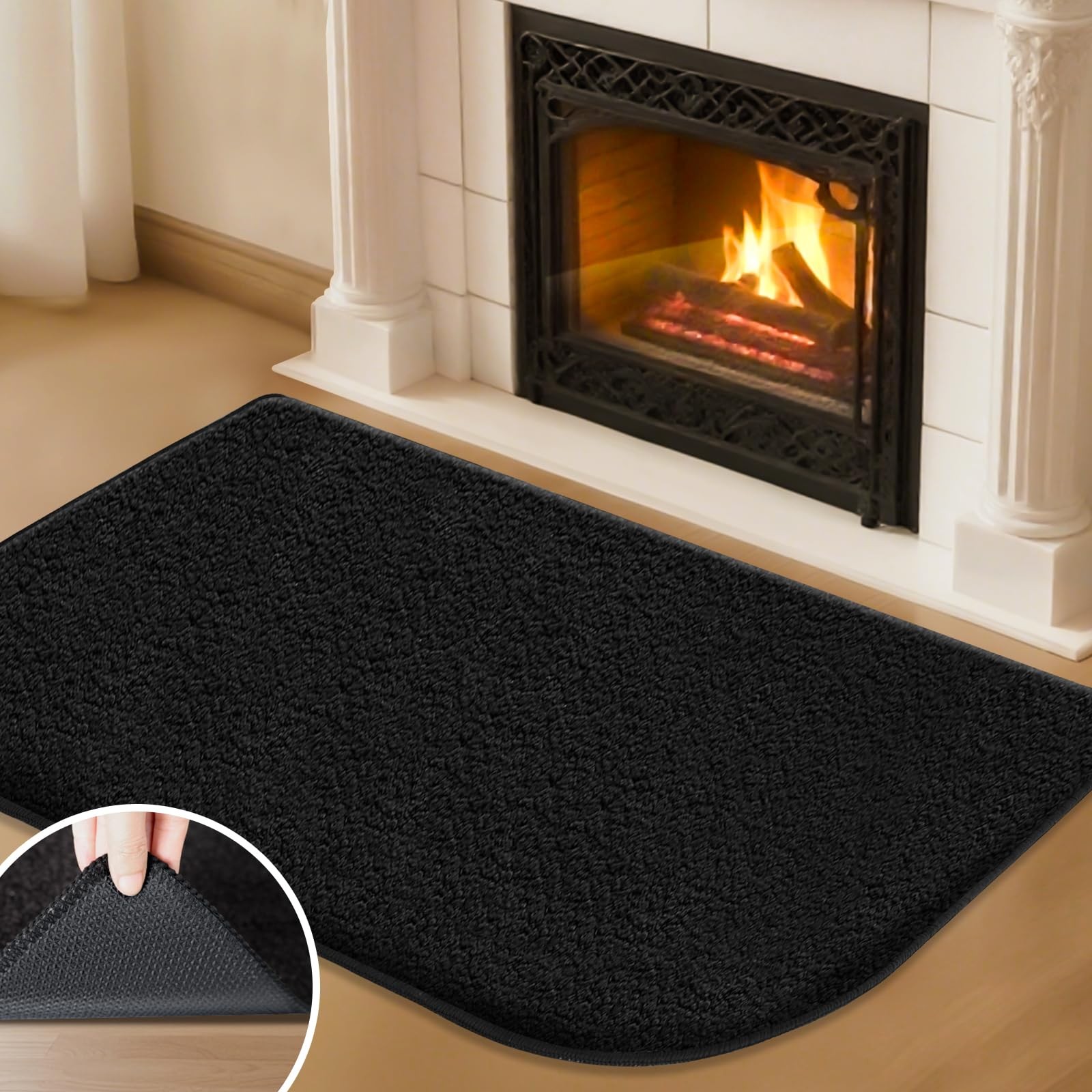Fireplace Hearth Rug, 2′ x 3′ Fire Resistant Rugs for Fireplace Home Décor He…