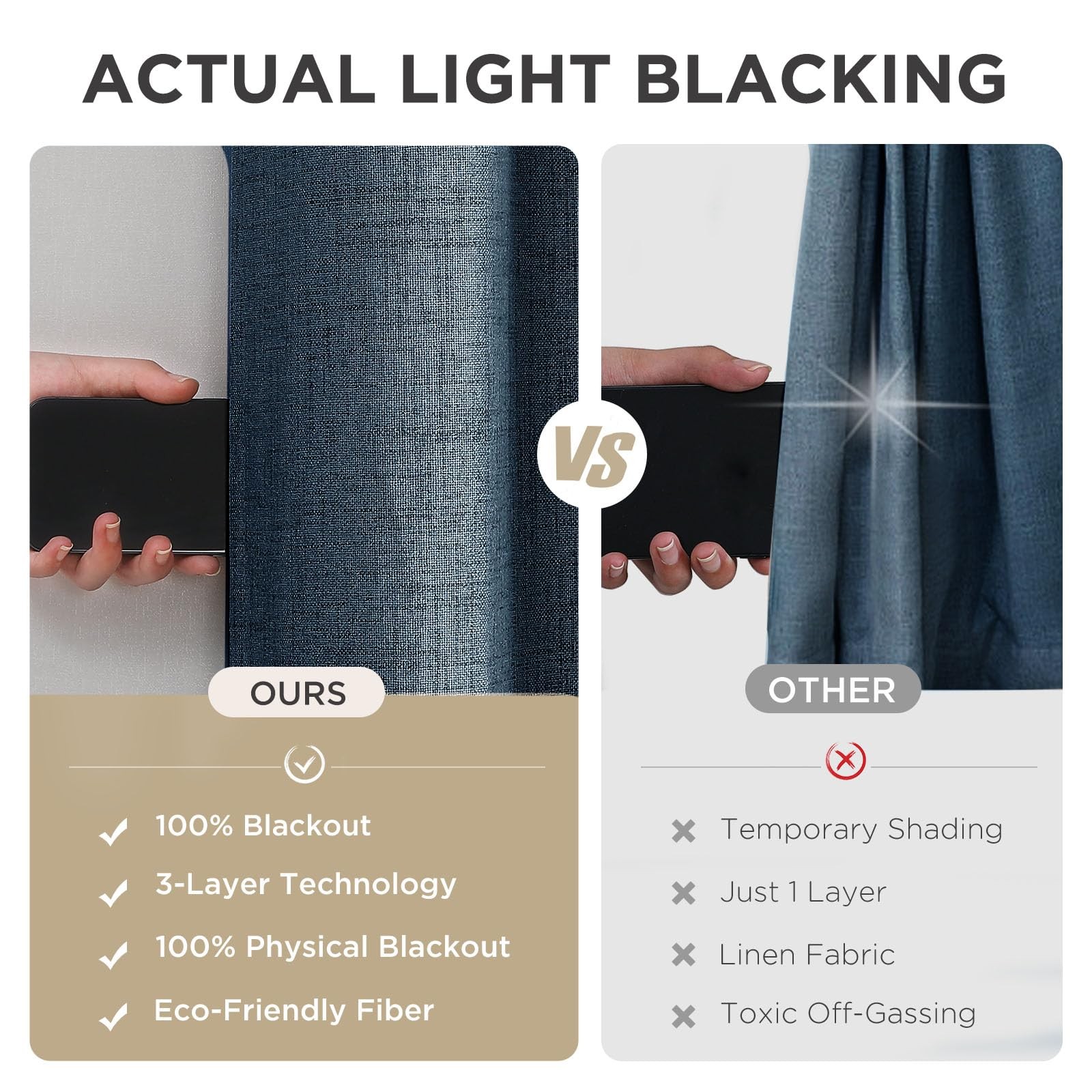 Blackout Curtains, 213cm Long, 2 Panel, Castle Red, Room Blackout Curtains…