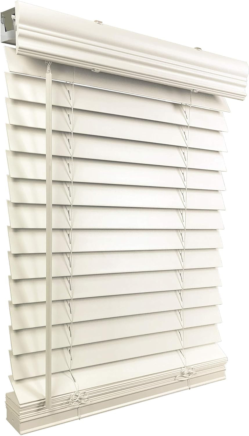 Cordless Faux Wood Blinds, 30.5″ x 36″, Fits Windows 30.875″ – 31.125