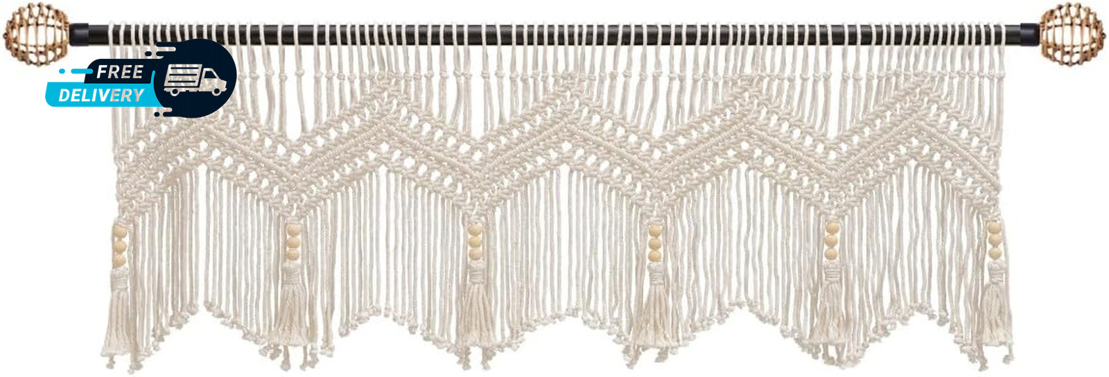 Boho Valance Macrame Curtains for Windows Macrame Valance for Bedroom