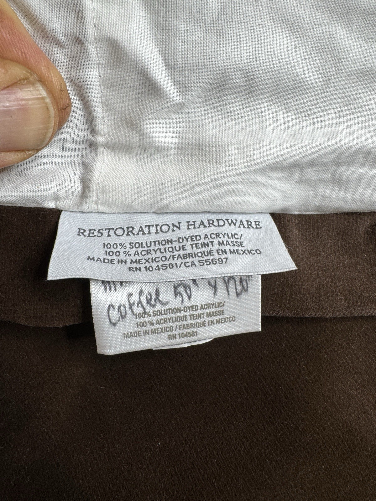 Restoration Hardware Perennials Performance Velvet Drapery 50″ x 120″ Choc $529