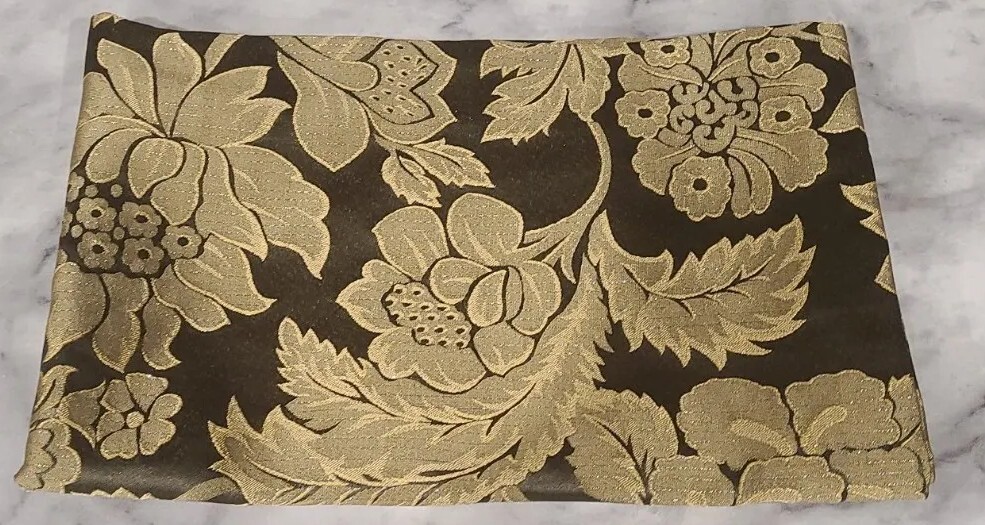 Lot of 2 Window Curtain Lined Valances – 54″ X 18″each- Green/Gold Silver thread
