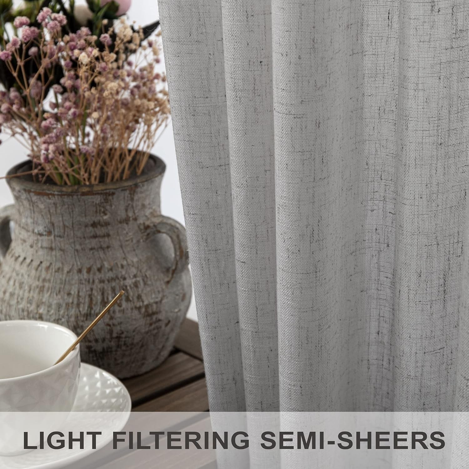 Cafe Style Kitchen Curtains 38 Inch, 2 Panels