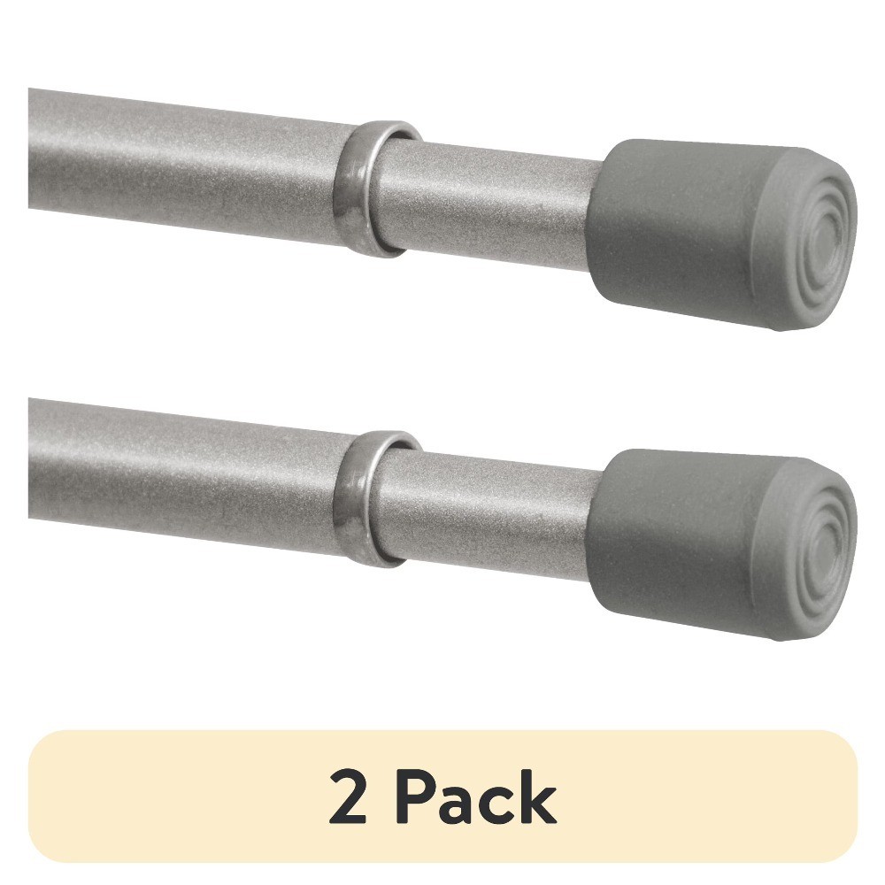 Adjustable Spring Tension Curtain Rod 18 to 28 Inch 2 Pack Chrome Finish 7/16