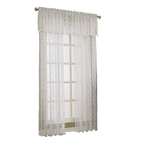 Embroidered Lace Valance White 54″ x 17″ Polyester Sheer Floral Lot of 2 Packs