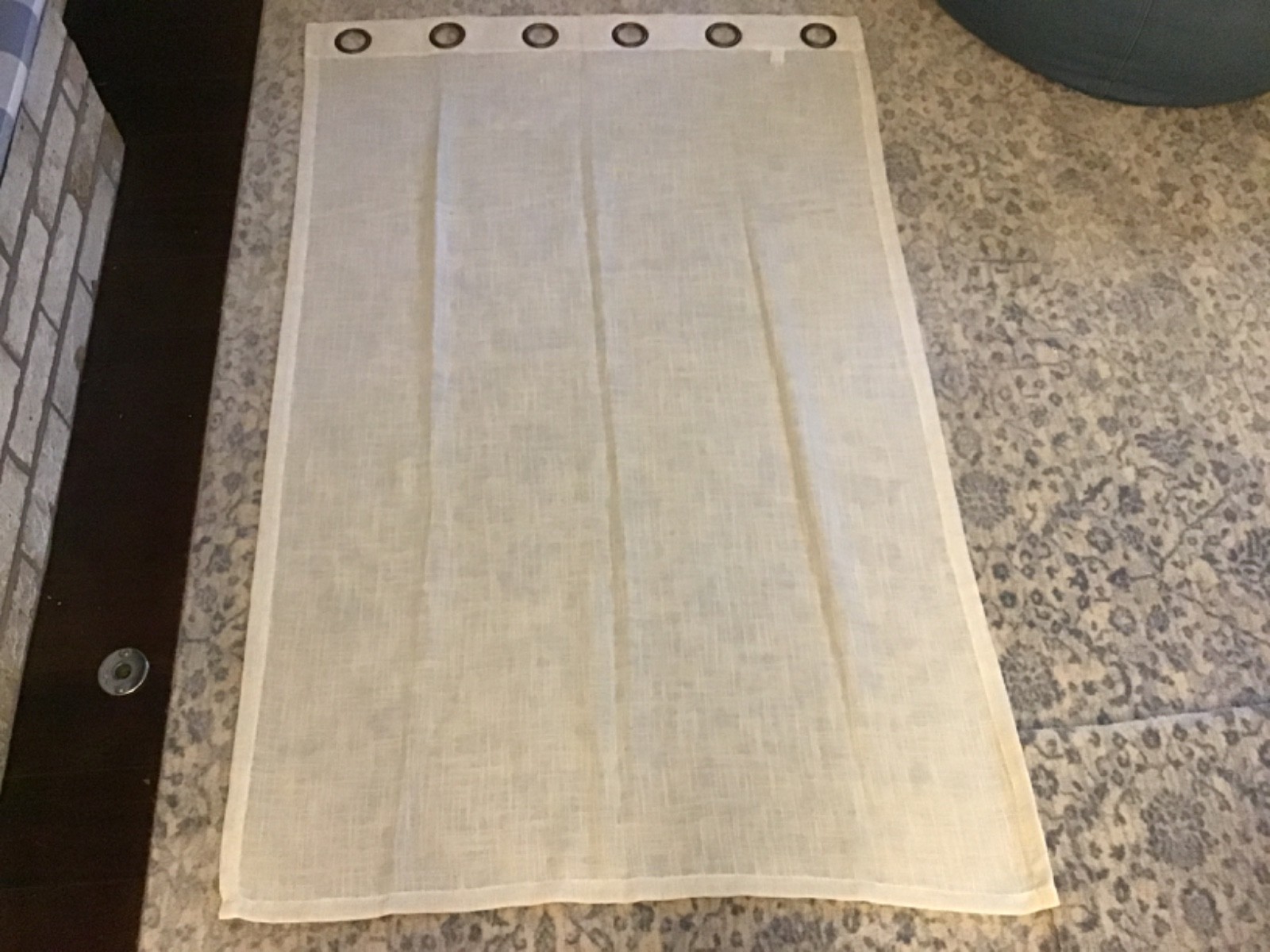 NIP Light Filtering Beige Ivory Curtains 53″ x 34″ 2 Panels Linen and Polyester