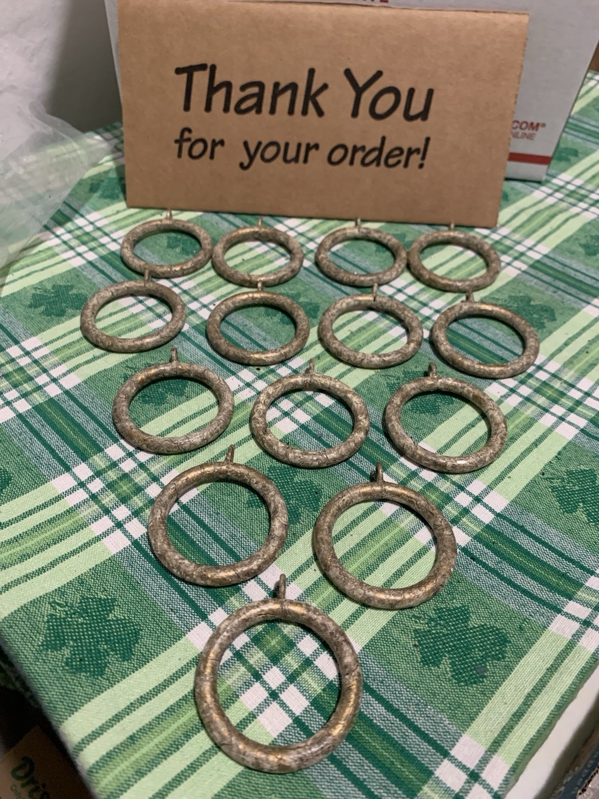 ❤️Wrought Iron Lot Of 13 For Drapery 1.50” Rings Mocha Mix Color Matt Finish