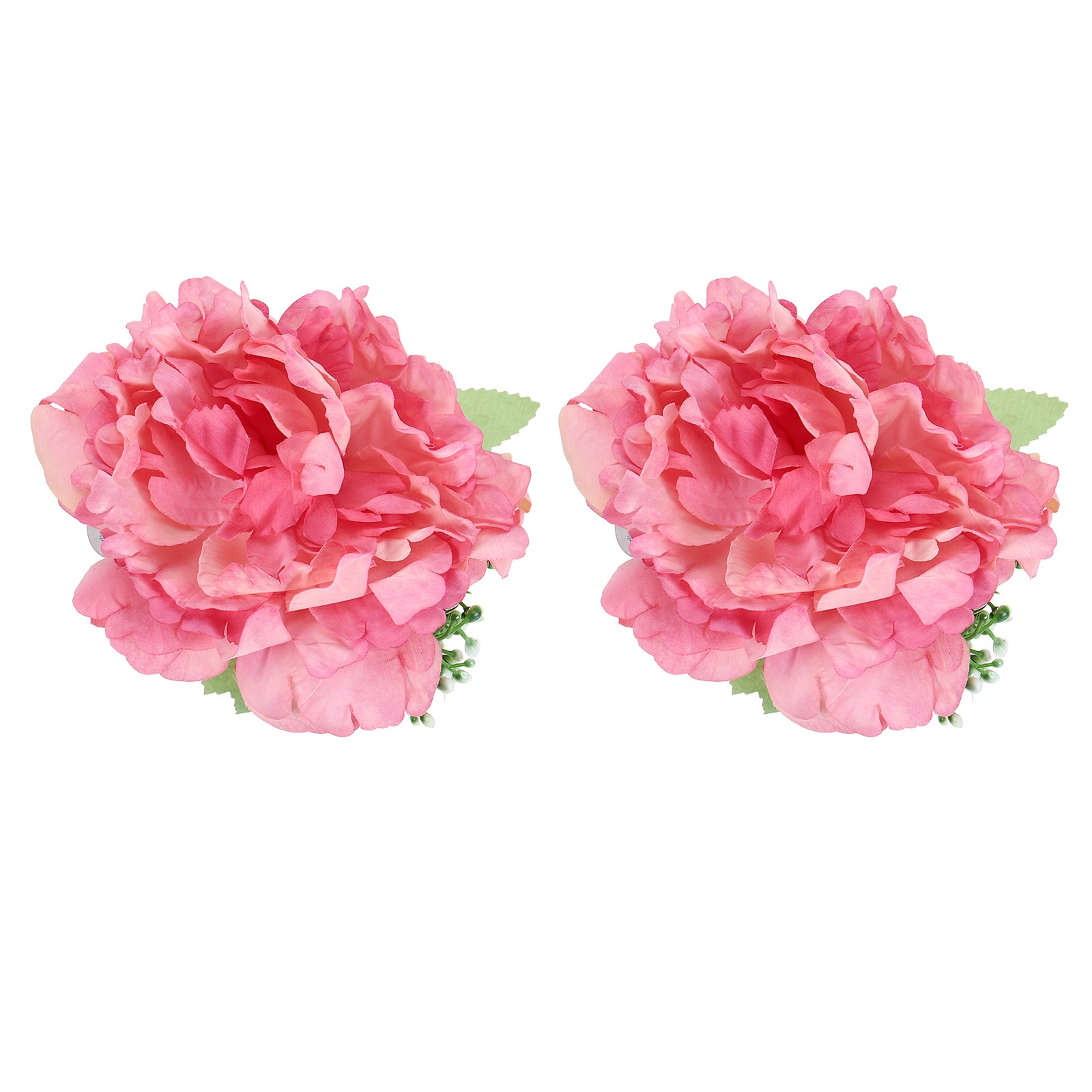 2 Pcs Flower Curtain Tiebacks Artificial Peony Drapery Holder Clip Pink Red