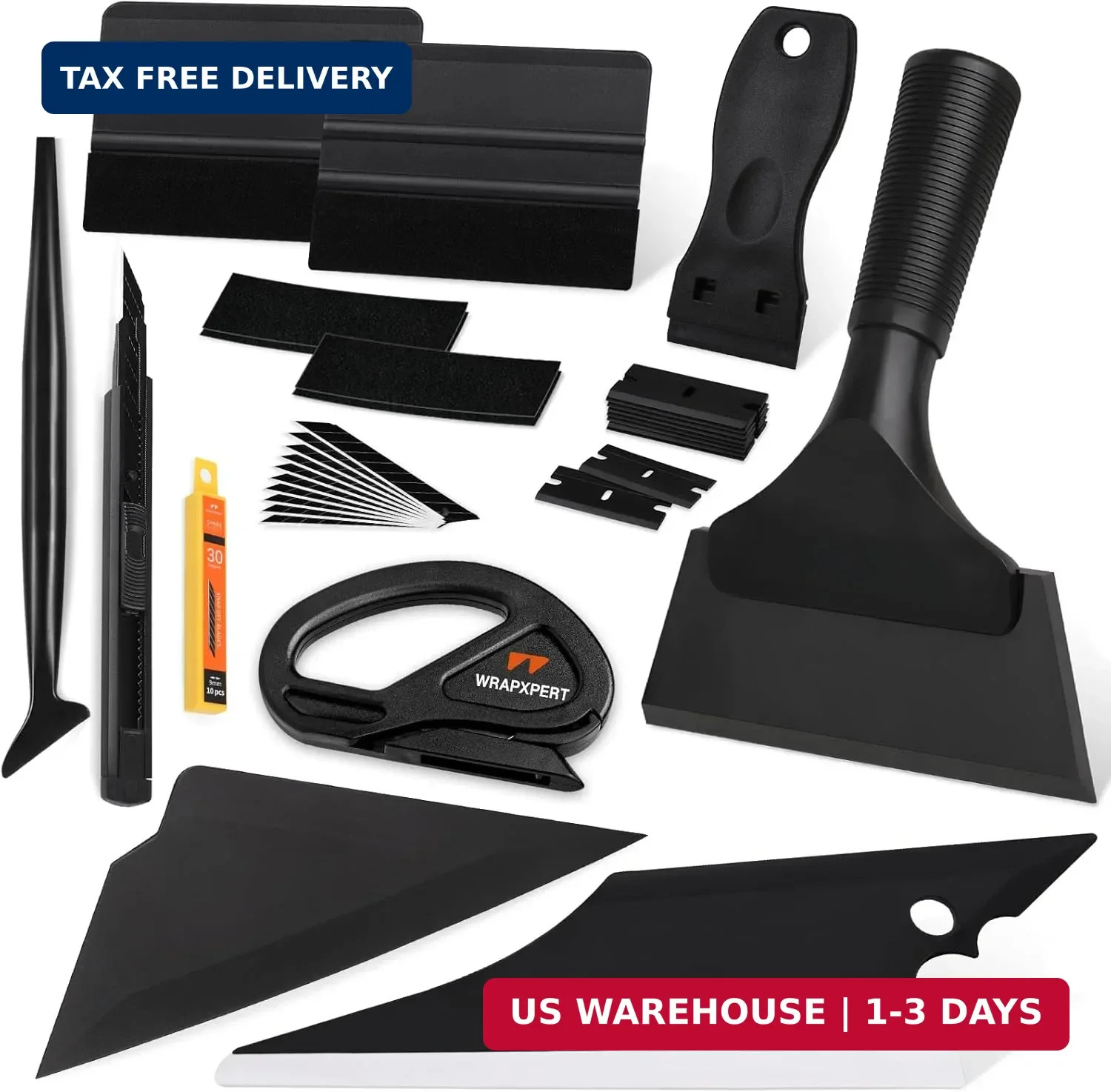 WRAPXPERT Window Tint Kit 15 PCS Vinyl Wrap Tools Kit Vehicle Glass Protective F