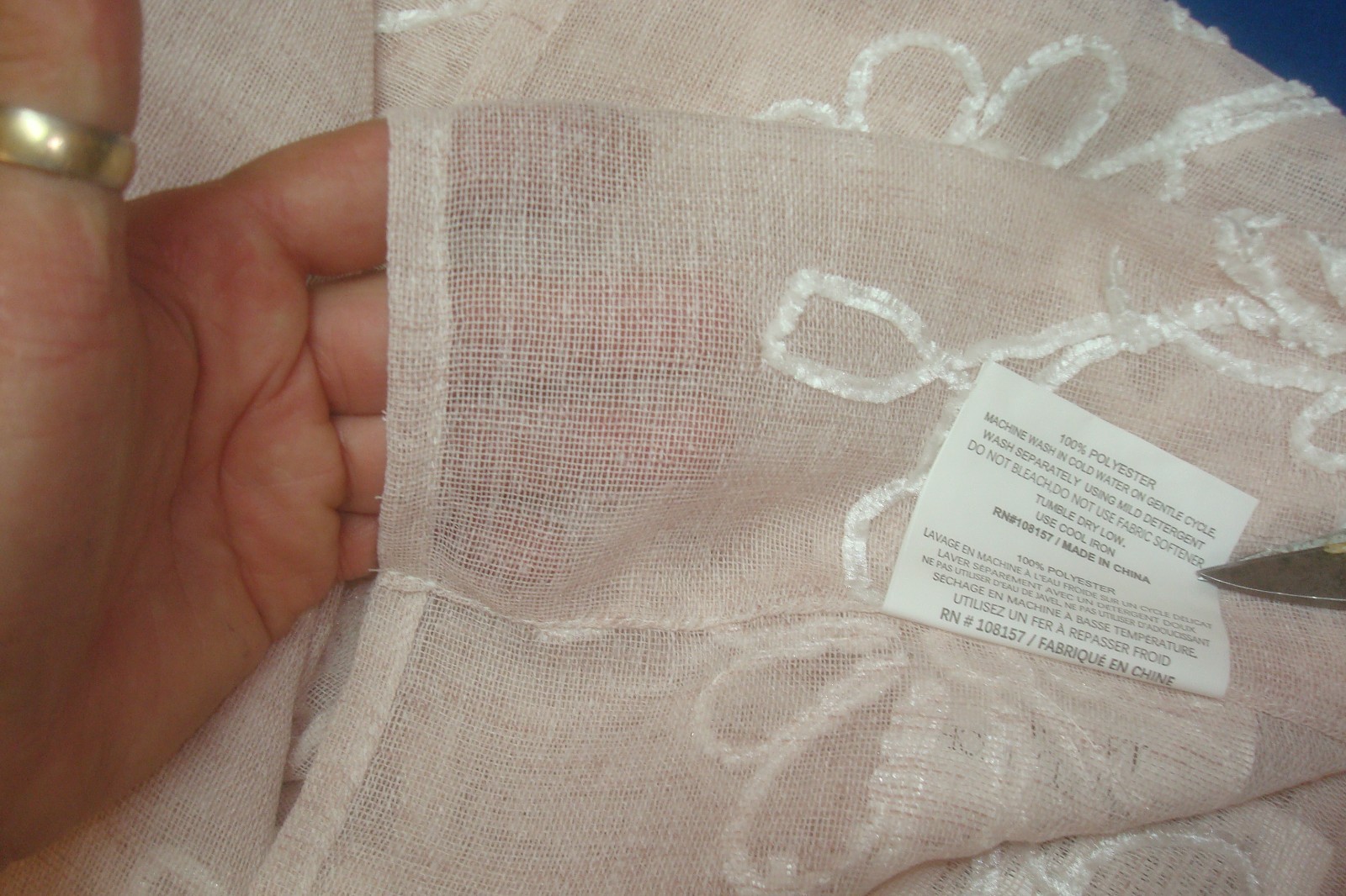 Adelet 4 pc Window Panels Curtains Chenille Embroidery Semi Sheer Pink 84″ lg
