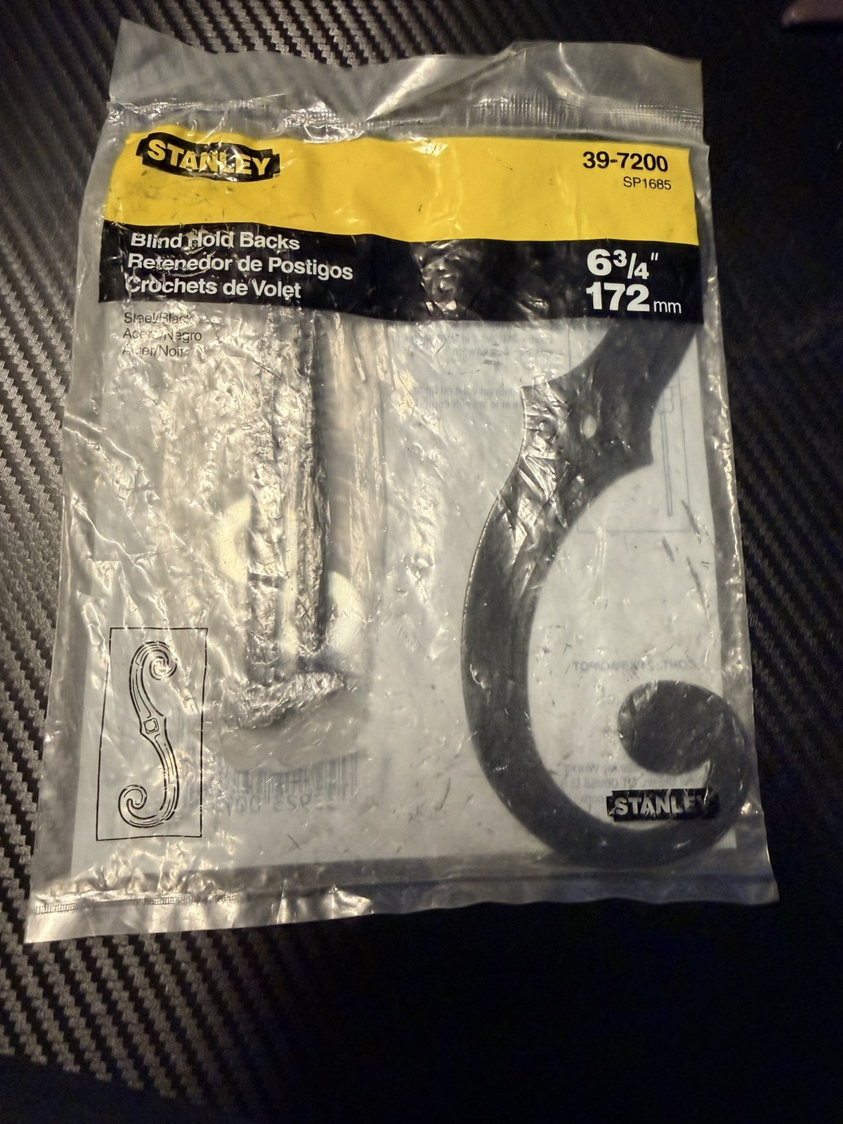 Stanley Steel Blind Hold Backs 6 3/4″ 172mm SP1685 1/2 39-7360 NEW 2 pk Complete