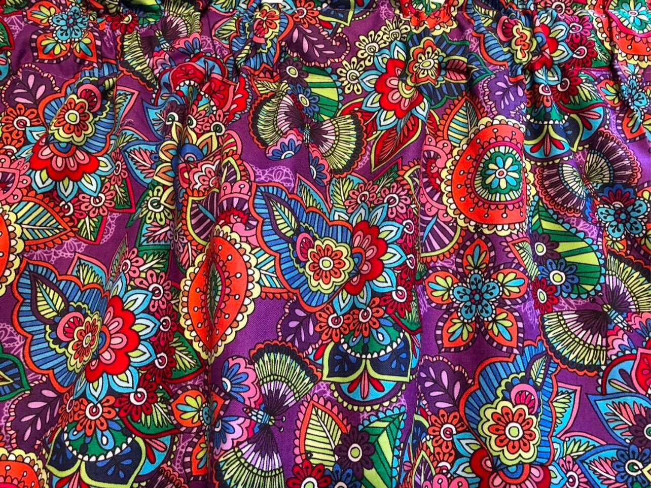 Purple Boho Valance Decor Butterflies And Flowers Home Decor Gift 42″W x 14