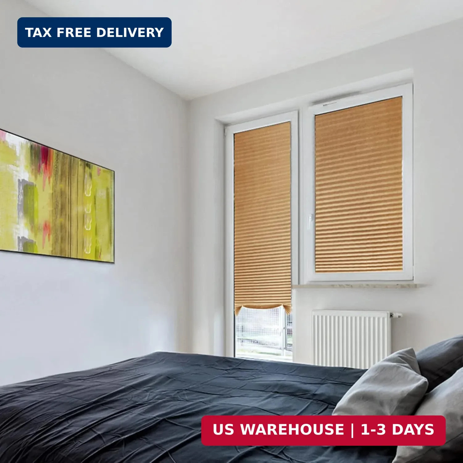 MALOKI Pleated Window Shades,Temporary Window Blinds Cordless Light Filtering Pl