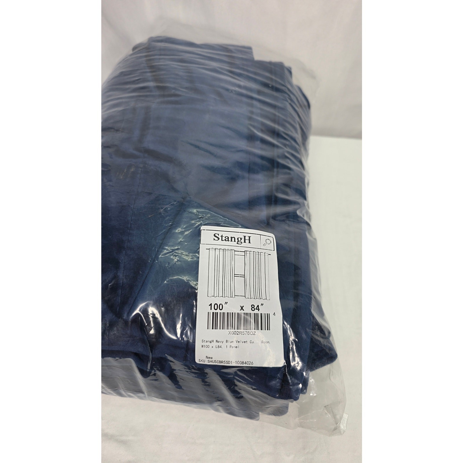 Navy Blue Velvet Curtain Blackout Backdrop Curtains W100 x L84 1 Panel