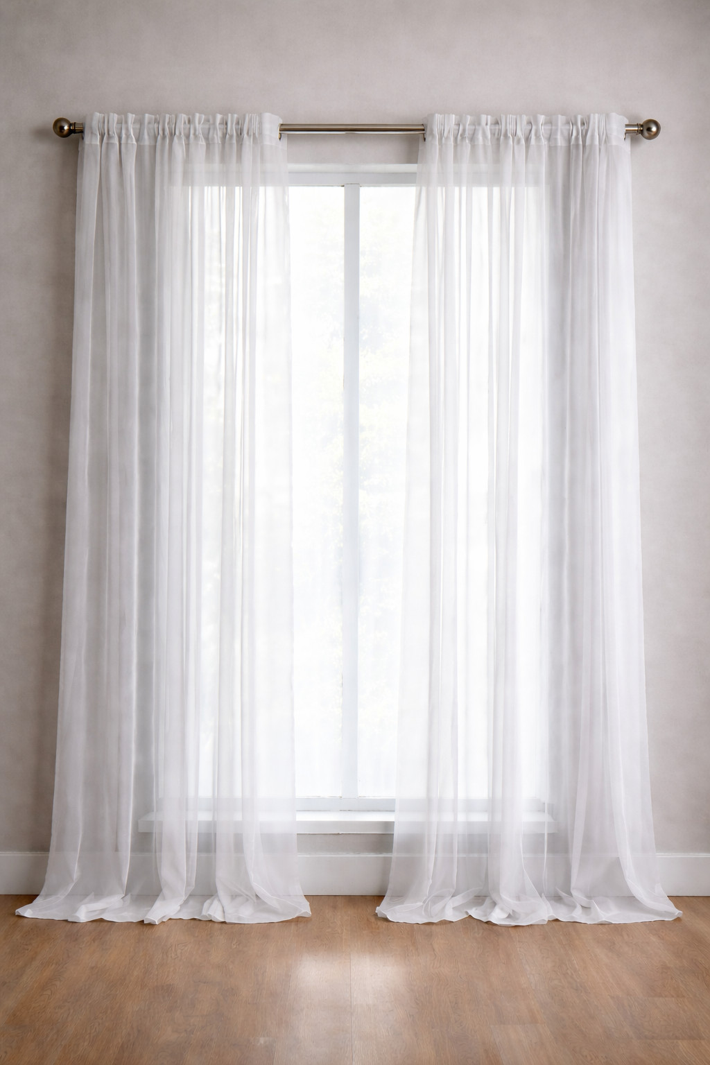 Textured Sheer Curtain Panels White with Rod Pocket 41″ X 86″ Set of 2 Curtains