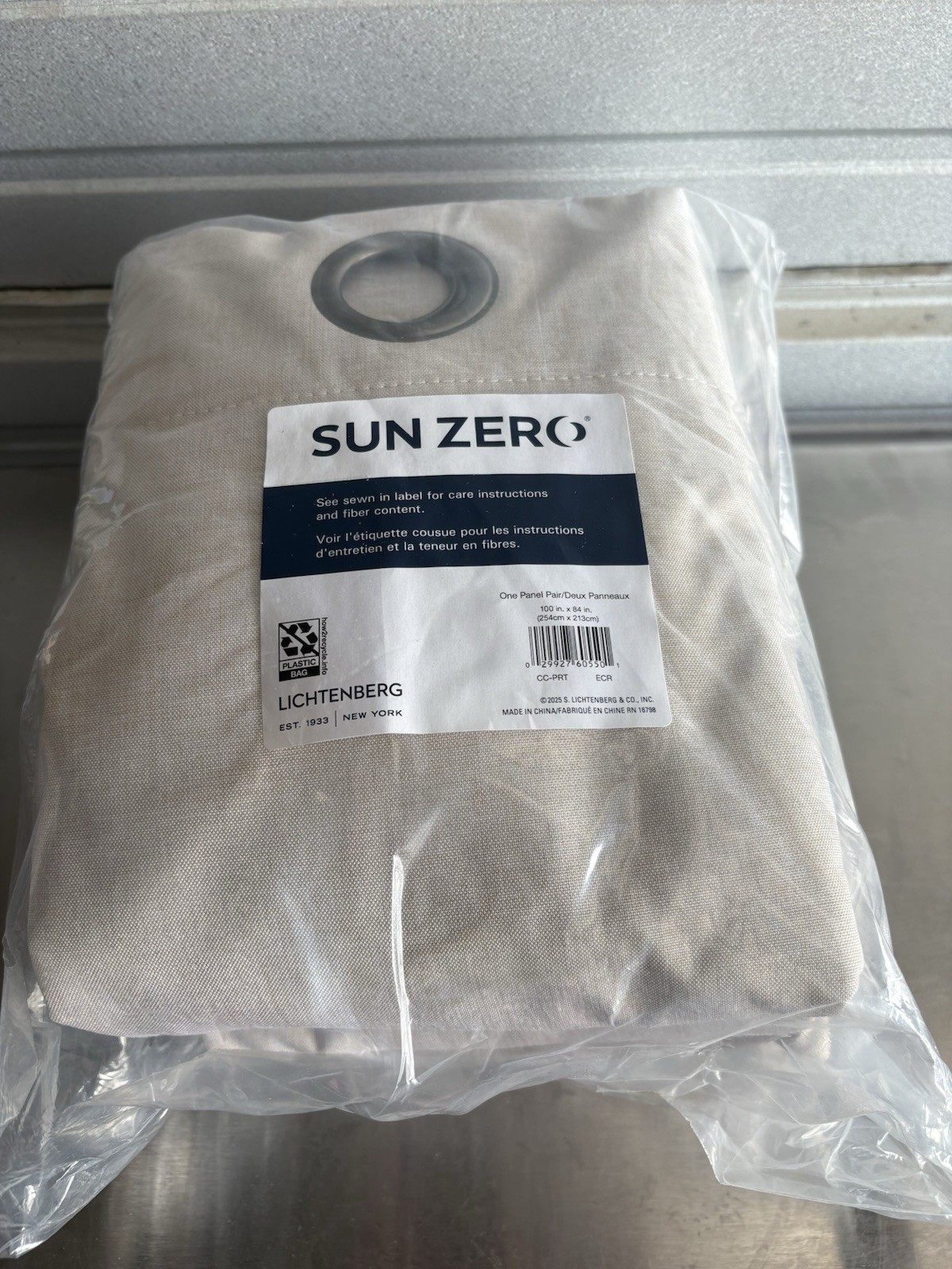 Sun Zero Grommet Top Lichtenberg Beige Curtains 100 in x 84 (One panel)