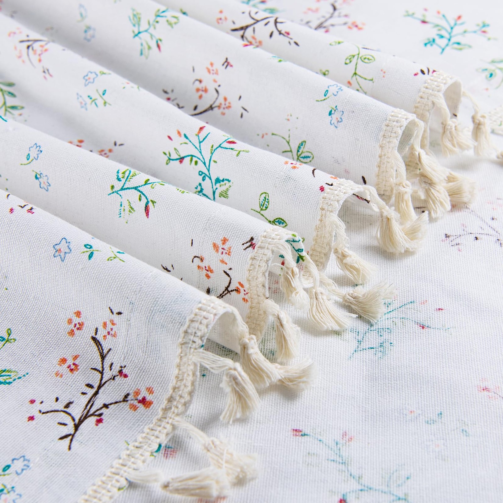 Floral Curtains Farmhouse 52″W x 63″L (Pack of 2) New Tassel Farmhouse Floral
