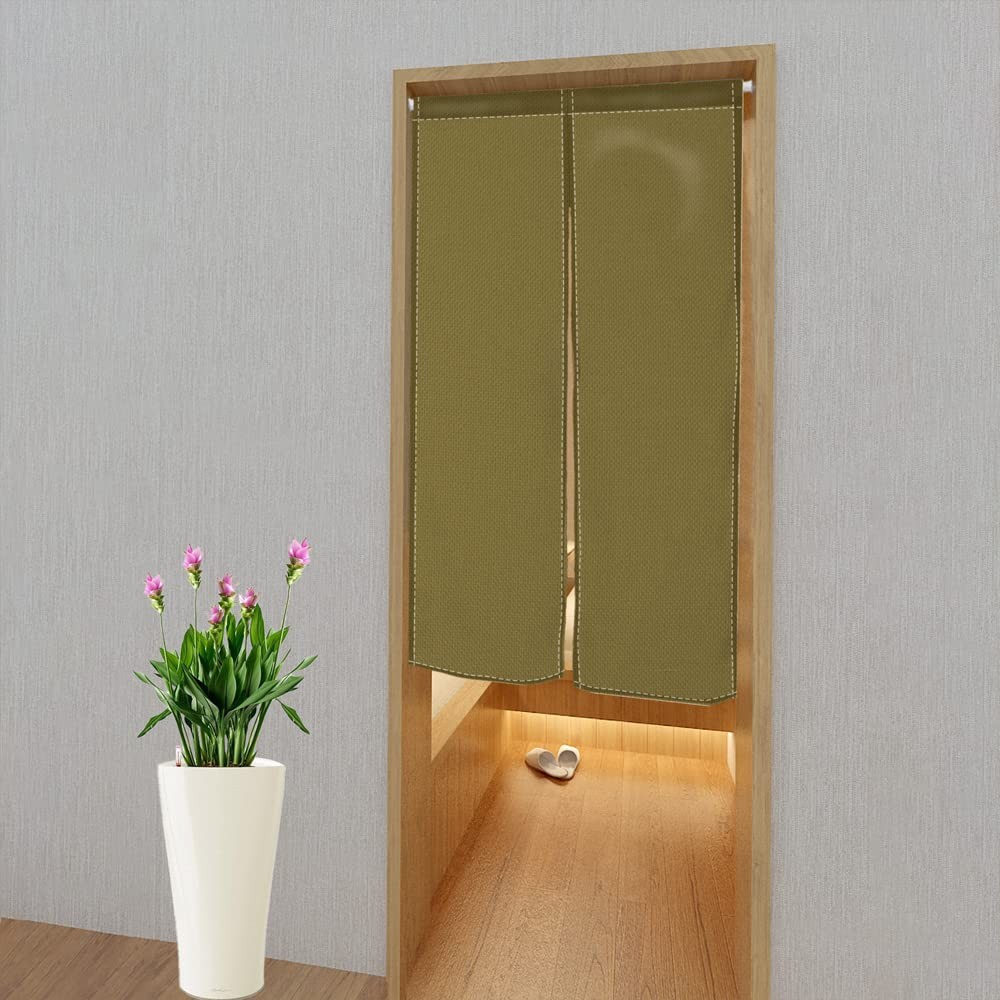 Japanese Style Doorway Curtain Noren Window Treatment Door Tapestry Army Gree…