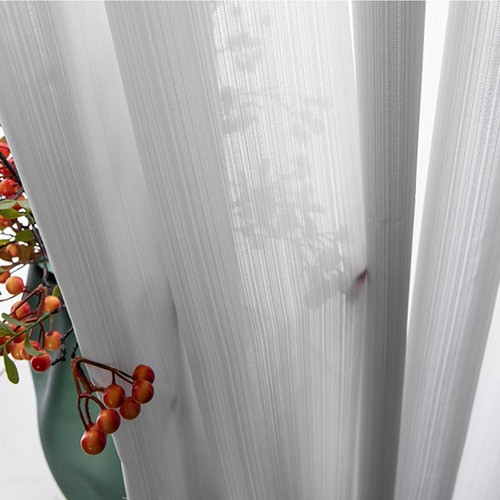 White Striped Vertical Tulle Curtains Window Decor Sheer Curtains Custom Drapes