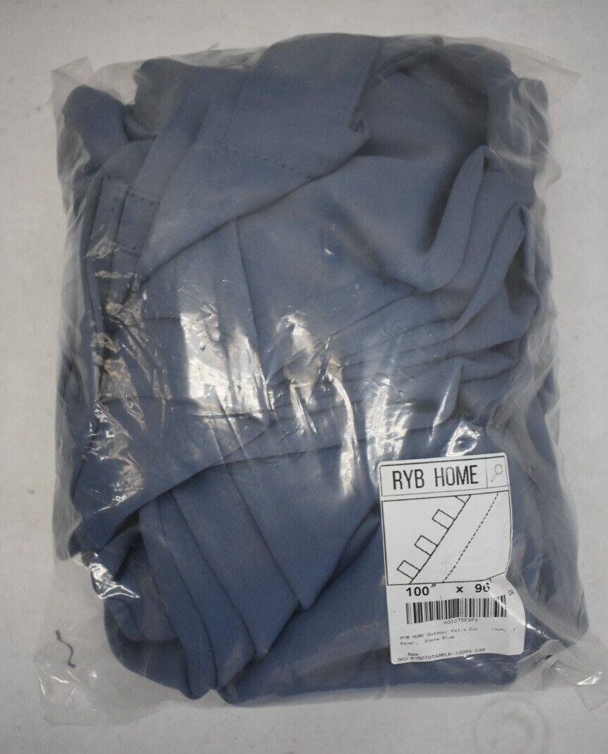 RYB Home Waterproof Outdoor Patio Curtain 100″ x 96″ Privacy Shades 1 Panel Blue